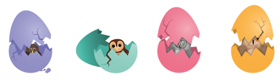 Fire illustrerte egg fra matematikk.org